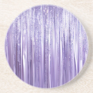 Posavasos Girly Lavender Purple Glam Tinsel Stripes