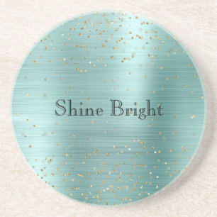 Posavasos Girly Mint Gold Glam Sparkle Confetti