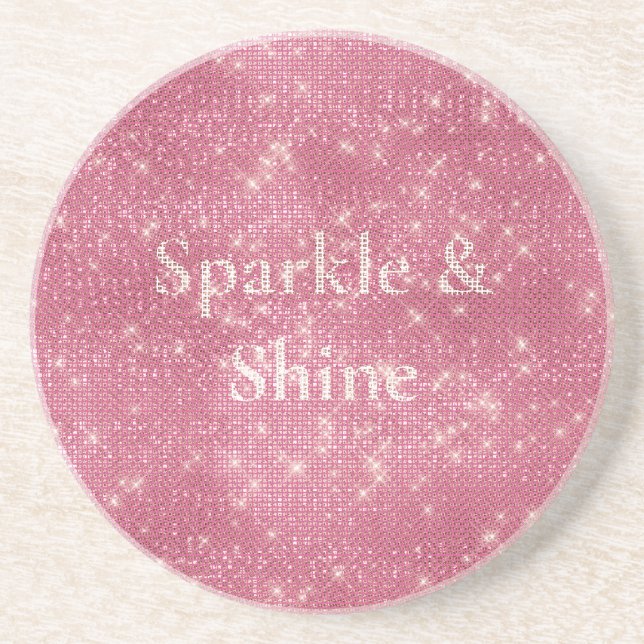 Posavasos Girly Pink Glitzy Sparkle (Frente)