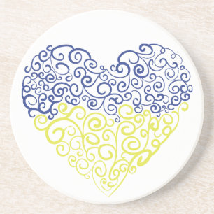 Posavasos Giro espiral mehandi corazón Colores de la bandera