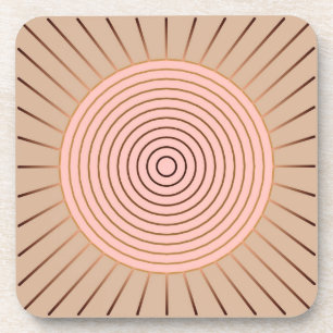 Posavasos Giro geométrico moderno - Peach y Tan