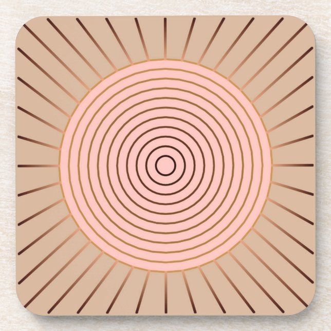 Posavasos Giro geométrico moderno - Peach y Tan (Frente)