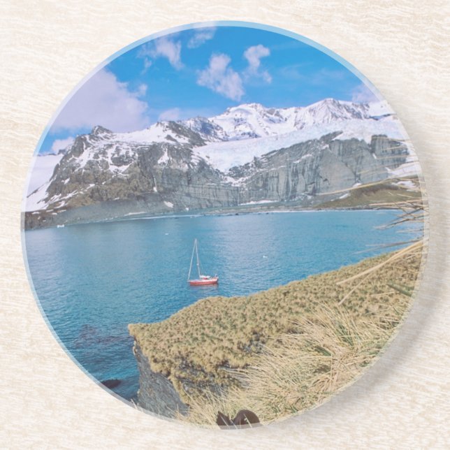Posavasos Glaciares y yate de vela al fondo (Frente)