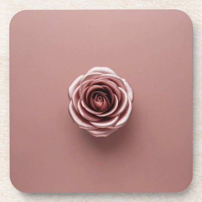 Posavasos Glam Pink Rose Coaster Set (Frente)