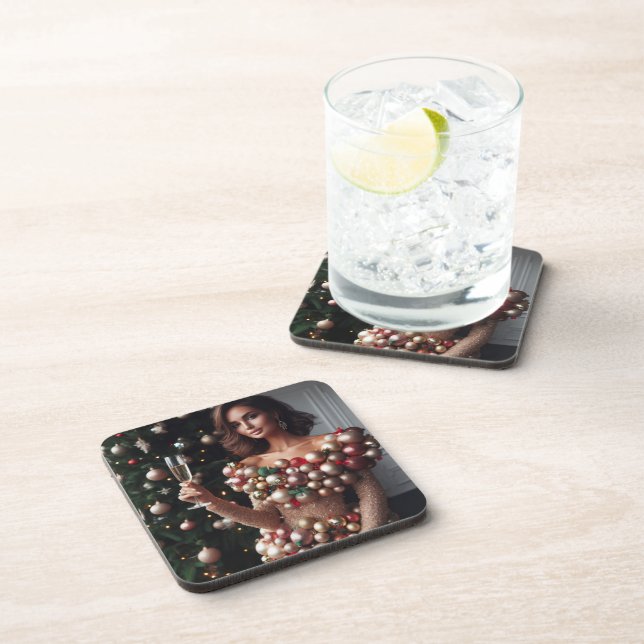 Posavasos Glamour de los navidades (Lado Derecho)