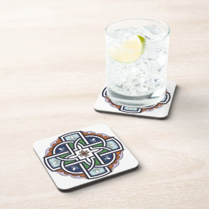 Posavasos Glass Celtic Cross Deco
