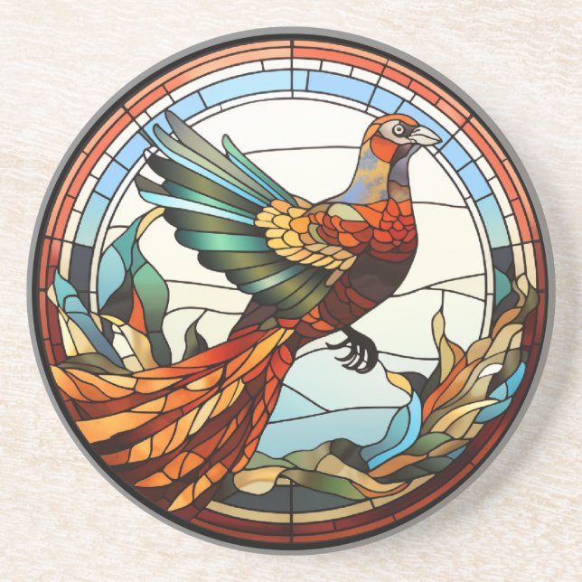Posavasos Glass Golden Pheasant (Frente)