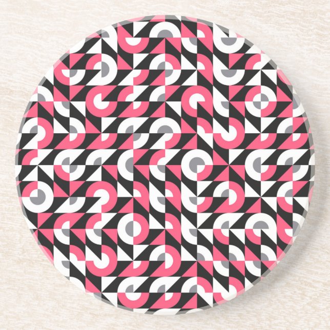 Posavasos Glitch vintage: Patrón abstracto geométrico (Frente)