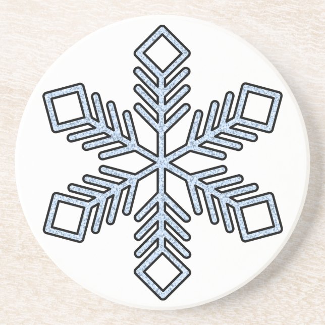 Posavasos Glitter Snowflake - Baby Blue Branches (Frente)