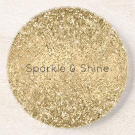 Posavasos Glitzy Gold Glam Purpurina Sparkle