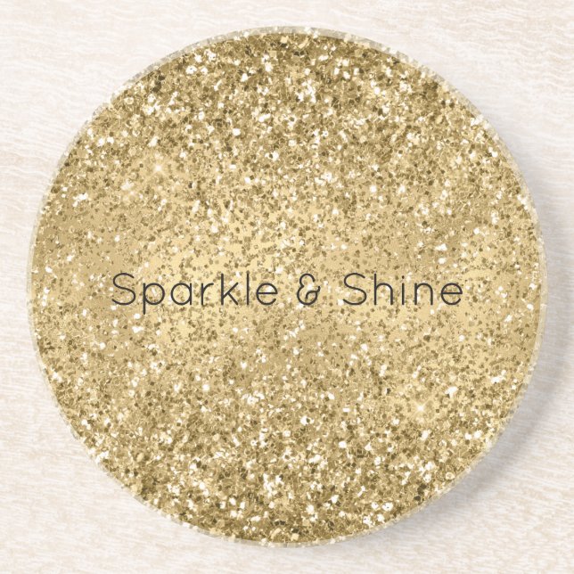 Posavasos Glitzy Gold Glam Purpurina Sparkle (Frente)