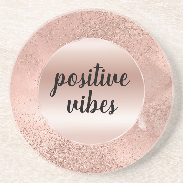 Posavasos Glitzy Rose Blush Pink Sparkle        (Frente)