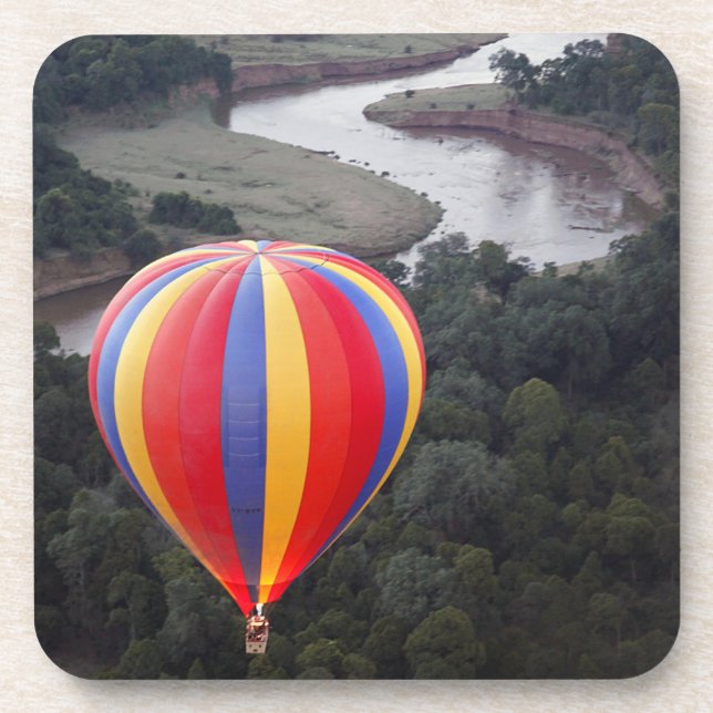 Posavasos Globo al aire caliente sobre el río Mara (Frente)