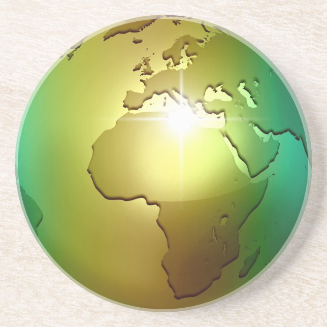 Posavasos Globo noble del mundo - práctico de costa de la (Frente)