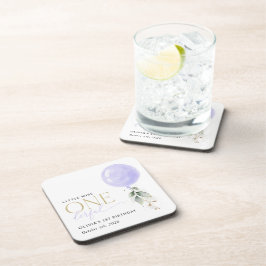 Posavasos Globo púrpura, vegetación, follaje, primer cumplea