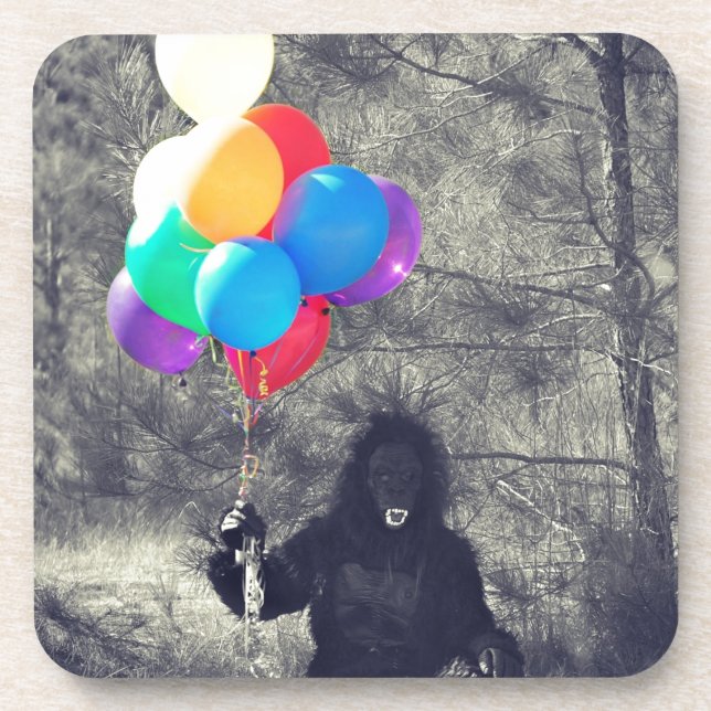 Posavasos globos de cumpleaños simio (Frente)