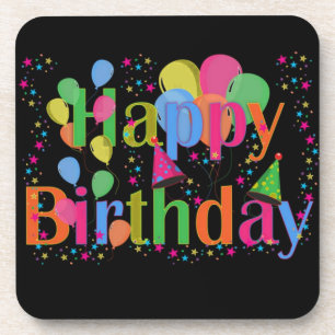 Posavasos Globos de Fiestas de cumpleaños felices