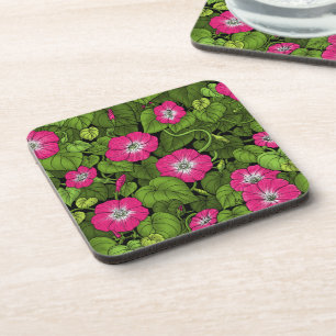 Posavasos Gloria matutina en rosa y verde