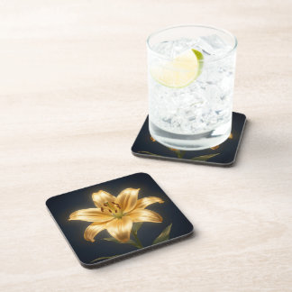 Posavasos Glowing golden lily flower