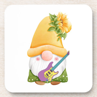 Posavasos Gnome Tocando una guitarra en un