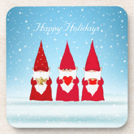 Posavasos Gnomes de navidades en azul claro