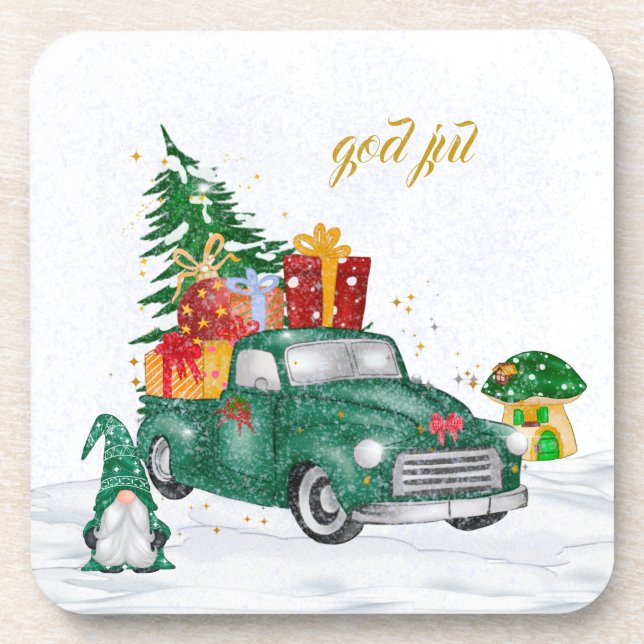Posavasos Gnomes suecos de God Jul (Frente)