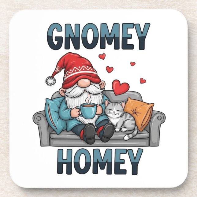 Posavasos Gnomey homey gnome en casa (Frente)