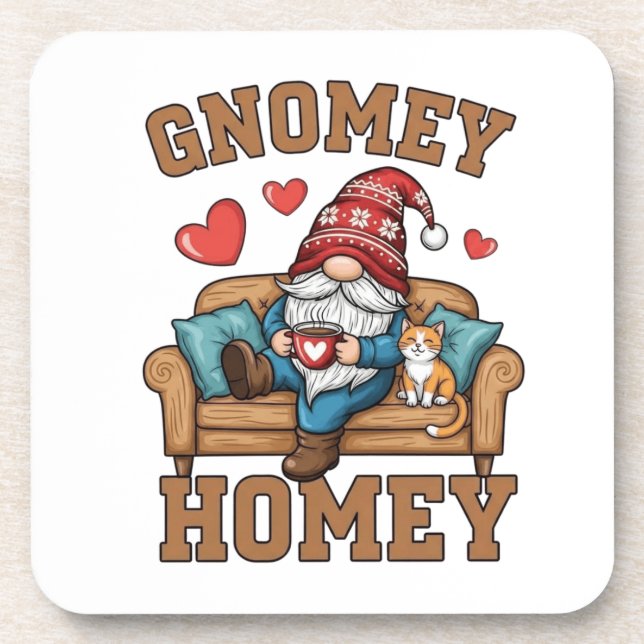 Posavasos Gnomey homey gnome en el diseño del hogar (Frente)