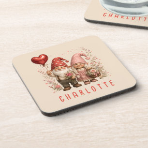 Posavasos Gnomos personalizados del Día de San Valentín con