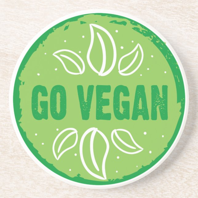 Posavasos Go Vegan, vegano, vegetariano, (Frente)