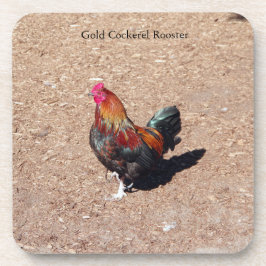 Posavasos Gold Cockerel Rooster coaster