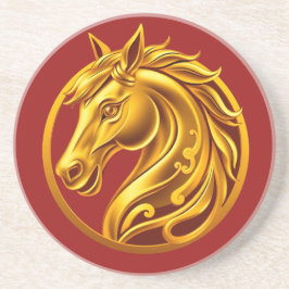 Posavasos Gold Horse-Red and Gold-Chinese New Year 2026