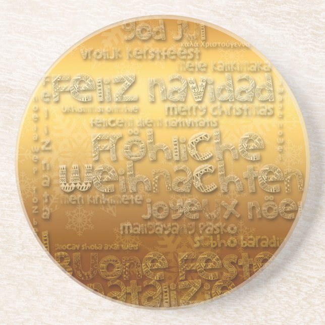 Posavasos Gold International Weihnachten Navidad R Coaster (Frente)