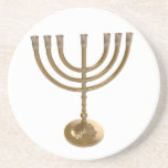 Posavasos gold menorah<br><div class="desc">Menora, channukah,  gold metallic,  hannukah,  hebrew,  holidays,  jew,  jewish,  judaism,  menorah, chanukah, hannuka, channuka, christmukah, christmukkah, judaica rabbi</div>