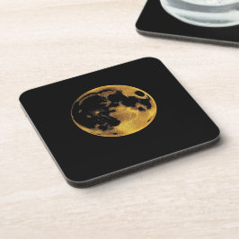 Posavasos Gold textured moon on dark black