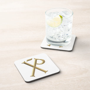 Posavasos Golden "3-D" Chi-Rho 3