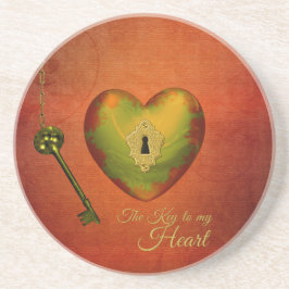 Posavasos Golden Heart with Key