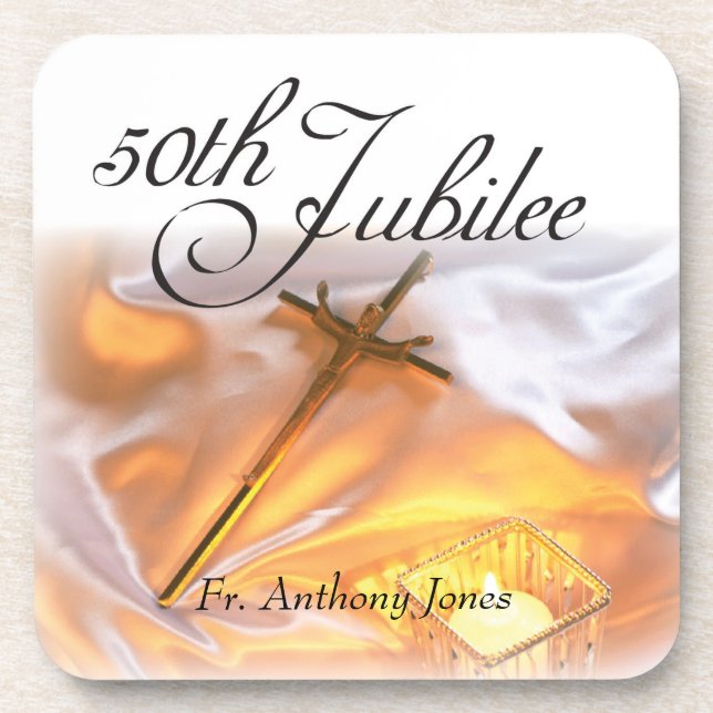 Posavasos Golden Jubilee Religious Life, Cross Candle (Frente)