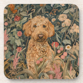 Posavasos Goldendoodle Puppy en el Jardín estilo William Mor