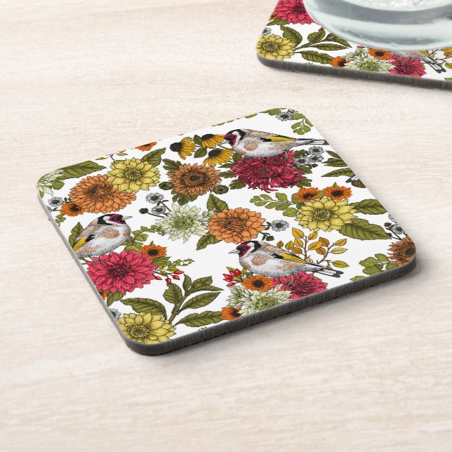 Posavasos Goldfinches en el jardín (Lado Izquierdo)