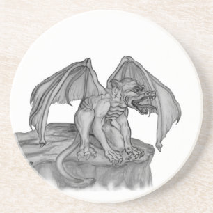 Posavasos GOLEM - Diseño en blanco y negro de Gargoyle
