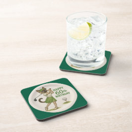 Posavasos Golf 60 cumpleaños para golfista con balón y tee