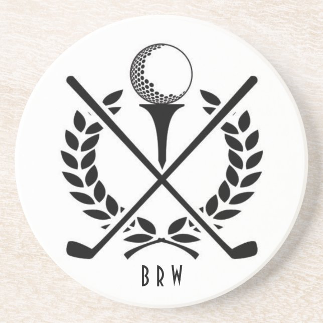 Posavasos Golf Ball Tee Golf Club Monograma Deportes de golf (Frente)