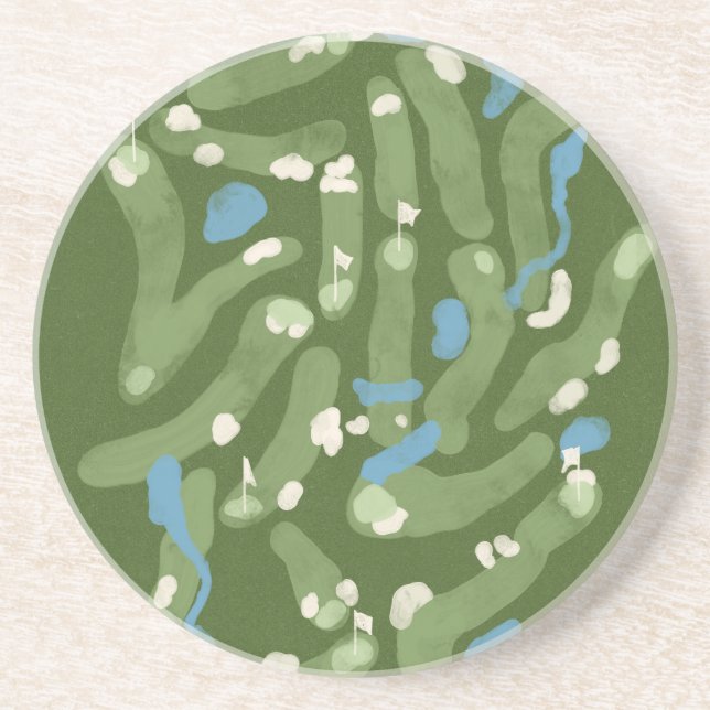 Posavasos Golf course graphic on stone coaster (Frente)