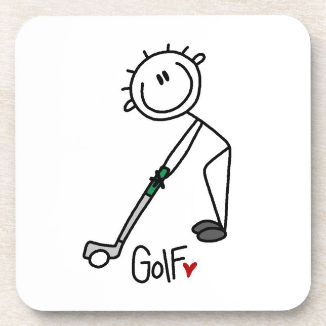 Posavasos Golfista simple de palitos (Frente)