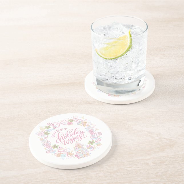 Posavasos Golosinas de Pastel | Dulces Deseos Navideños (Lado)