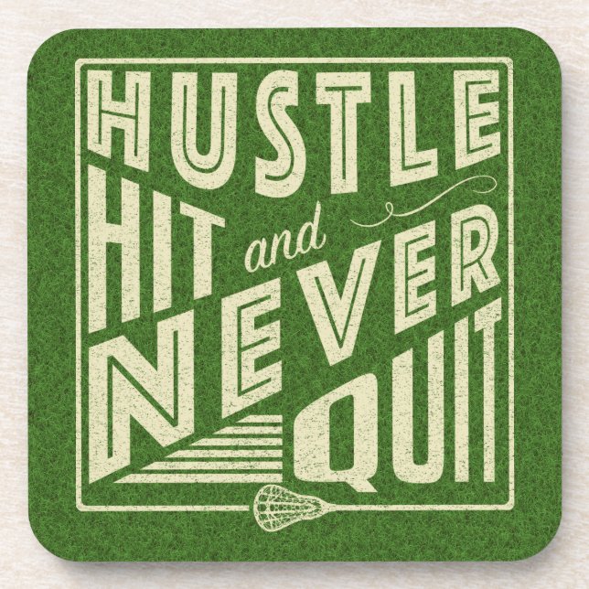 Posavasos Golpear y nunca dejar Lacrosse (Frente)