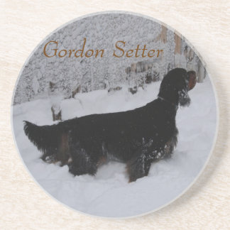 Posavasos Gordon Setter in Snowstorm Coaster