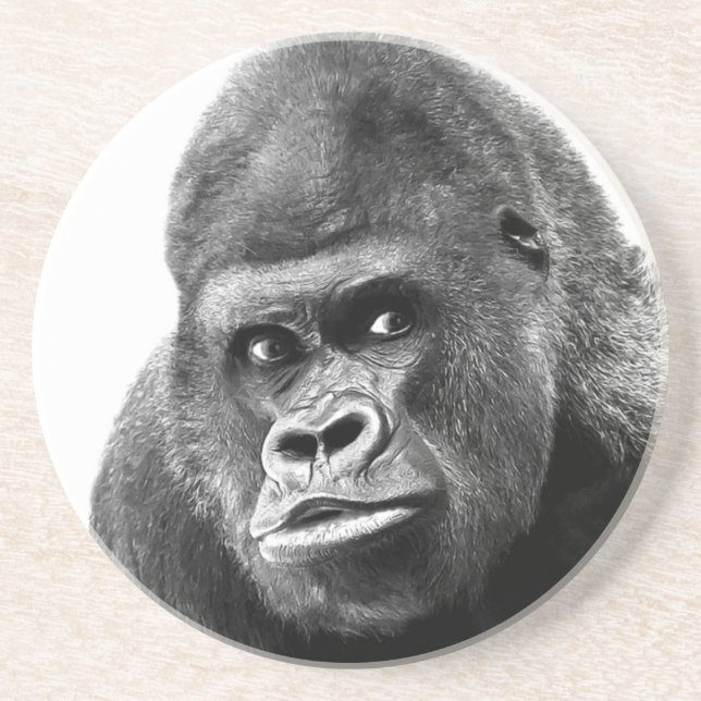 Posavasos Gorilla blanca negra (Frente)