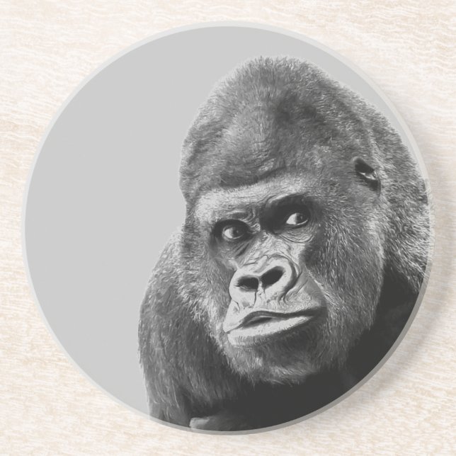 Posavasos Gorilla blanca negra (Frente)
